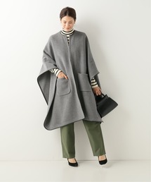 【極美品】IENA イエナ カシミヤブレンド ウールトリミングポンチョ ケープ 極美品】IENA イエナ カシミヤブレンド ウールトリミング