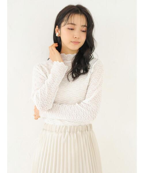 earth music&ecology（アースミュージックアンドエコロジー）の「シアーレースインナー　＊（Tシャツ/カットソー・レディース・ミント/ブラック/グレイッシュベージュ/オフホワイト・M/S）」の18枚目の写真