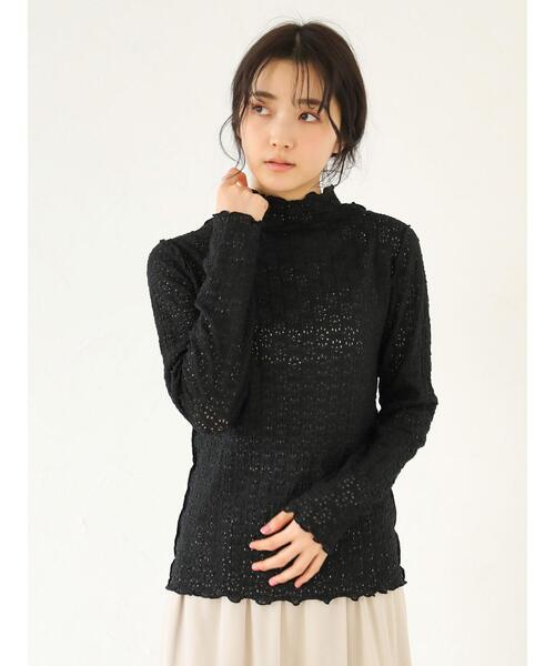 earth music&ecology（アースミュージックアンドエコロジー）の「シアーレースインナー　＊（Tシャツ/カットソー・レディース・ミント/ブラック/グレイッシュベージュ/オフホワイト・M/S）」の19枚目の写真