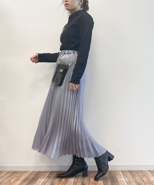 earth music&ecology（アースミュージックアンドエコロジー）の「シアーレースインナー　＊（Tシャツ/カットソー・レディース・ミント/ブラック/グレイッシュベージュ/オフホワイト・M/S）」の7枚目の写真