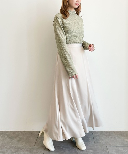 earth music&ecology（アースミュージックアンドエコロジー）の「シアーレースインナー　＊（Tシャツ/カットソー・レディース・ミント/ブラック/グレイッシュベージュ/オフホワイト・M/S）」の13枚目の写真