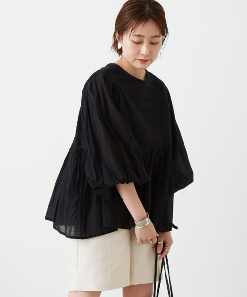 Auntie Rosa Holiday（アンティローザホリデー）の「ボーダーレースブラウス（シャツ/ブラウス・レディース・ホワイト/ブラック/ベージュ・FREE）」の14枚目の写真