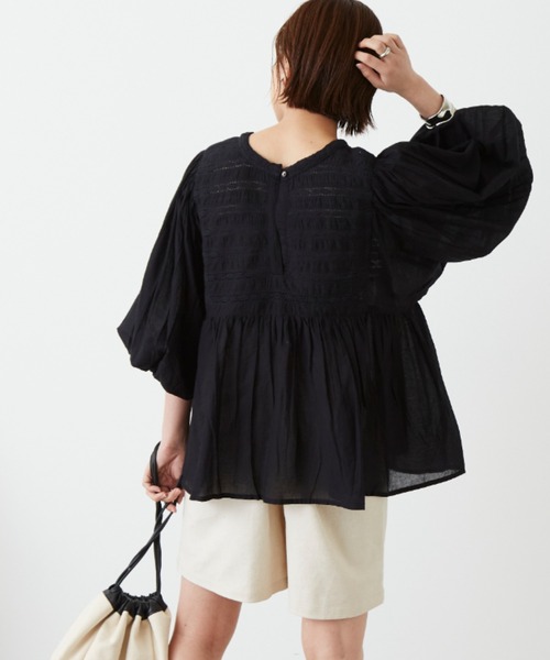 Auntie Rosa Holiday（アンティローザホリデー）の「ボーダーレースブラウス（シャツ/ブラウス・レディース・ホワイト/ブラック/ベージュ・FREE）」の20枚目の写真