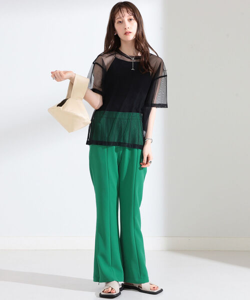 Ray BEAMS(レイビームス)の「Ray BEAMS / チュール シアー ハーフスリーブ Tシャツ(Tシャツ/カットソー・レディース・ブラック/イエロー/バイオレット・ONE SIZE)」の10枚目の写真