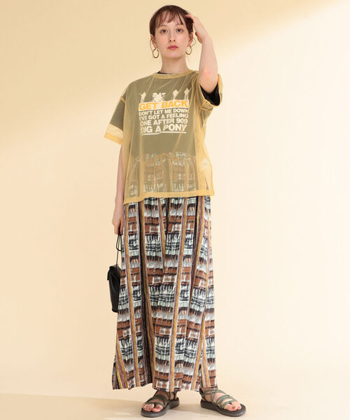 Ray BEAMS(レイビームス)の「Ray BEAMS / チュール シアー ハーフスリーブ Tシャツ(Tシャツ/カットソー・レディース・ブラック/イエロー/バイオレット・ONE SIZE)」の22枚目の写真