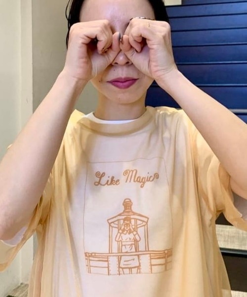 Ray BEAMS(レイビームス)の「Ray BEAMS / チュール シアー ハーフスリーブ Tシャツ(Tシャツ/カットソー・レディース・ブラック/イエロー/バイオレット・ONE SIZE)」の14枚目の写真