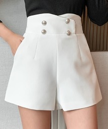 ストレートAラインシルエット タックショートパンツ