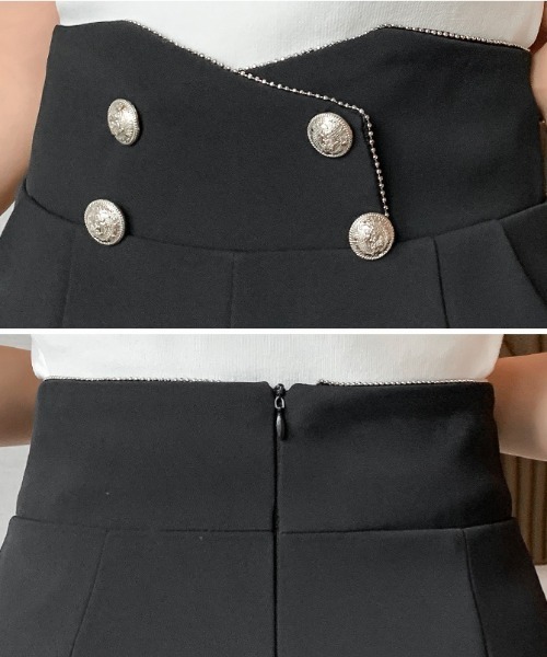 ABITOKYO（アビトーキョー）の「ストレートAラインシルエット タックショートパンツ（その他パンツ・レディース・ホワイト/ブラック・S/M/L）」の14枚目の写真