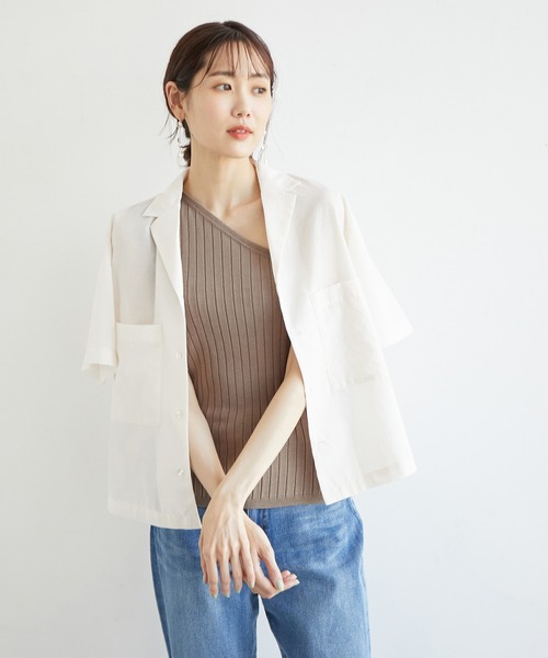 ROPE' PICNIC（ロペピクニック）の「ワンショルカップ付インナー（タンクトップ・レディース・オフホワイト/ブラック/ブラウン・36/38）」の18枚目の写真