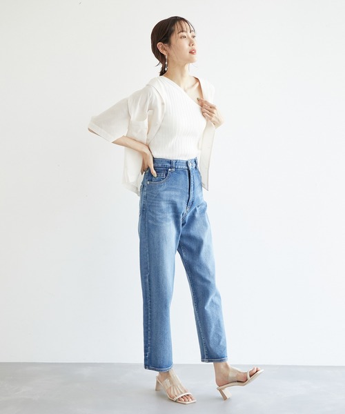 ROPE' PICNIC（ロペピクニック）の「ワンショルカップ付インナー（タンクトップ・レディース・オフホワイト/ブラック/ブラウン・36/38）」の19枚目の写真