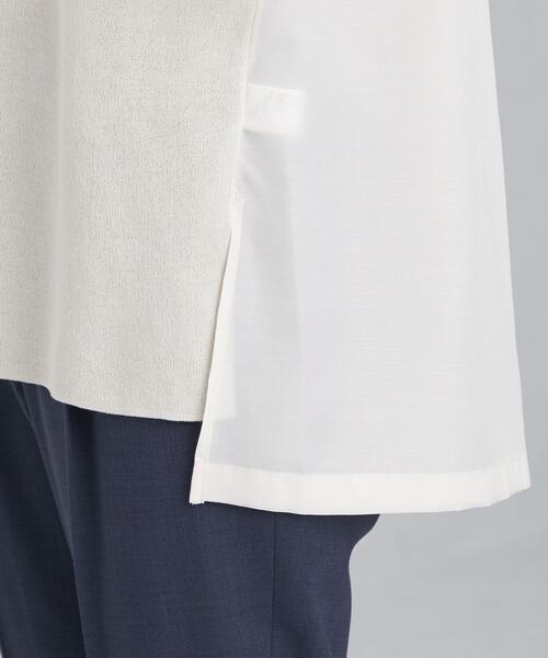 green label relaxing（グリーンレーベルリラクシング）の「[ 手洗い可能 ] CB コットン NY ドッキング ノースリーブ プルオーバー ニット（ニット/セーター・レディース・ネイビー/オフホワイト/オリーブ・FREE）」の6枚目の写真