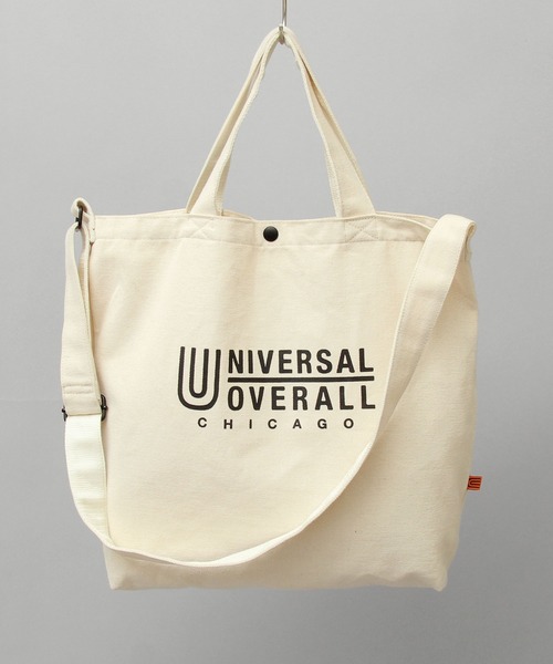 UNIVERSAL OVERALL(ユニバーサルオーバーオール)の「スーベニアコットン 2WAY キャンバスショルダートート(トートバッグ・メンズ・ホワイト/ブラック/ホワイト系その他/ブラック系その他・FREE)」の5枚目の写真