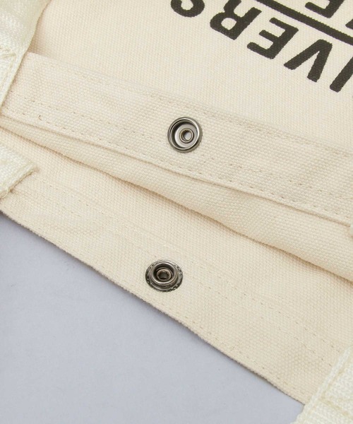 UNIVERSAL OVERALL(ユニバーサルオーバーオール)の「スーベニアコットン 2WAY キャンバスショルダートート(トートバッグ・メンズ・ホワイト/ブラック/ホワイト系その他/ブラック系その他・FREE)」の10枚目の写真