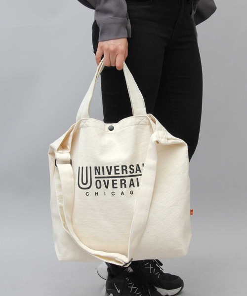 UNIVERSAL OVERALL(ユニバーサルオーバーオール)の「スーベニアコットン 2WAY キャンバスショルダートート(トートバッグ・メンズ・ホワイト/ブラック/ホワイト系その他/ブラック系その他・FREE)」の11枚目の写真