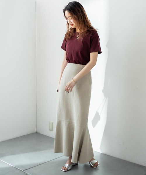 mystic(ミスティック)の「シンプルTシャツ(Tシャツ/カットソー・レディース・ブラック/オフホワイト/ボルドー/パープル/ベージュ・FREE)」の16枚目の写真