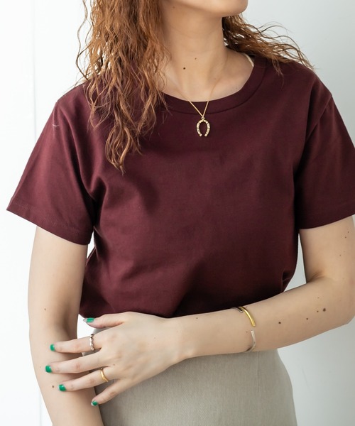 mystic(ミスティック)の「シンプルTシャツ(Tシャツ/カットソー・レディース・ブラック/オフホワイト/ボルドー/パープル/ベージュ・FREE)」の10枚目の写真