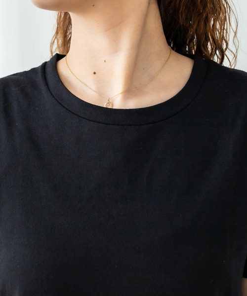 mystic(ミスティック)の「シンプルTシャツ(Tシャツ/カットソー・レディース・ブラック/オフホワイト/ボルドー/パープル/ベージュ・FREE)」の9枚目の写真