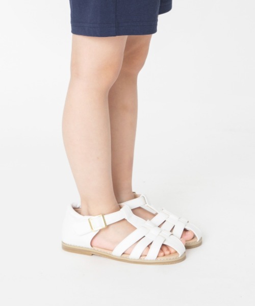 BRANSHES(ブランシェス)の「合皮サンダル(サンダル・キッズ・オフホワイト/ゴールド・14cm/17cm/15cm/16cm/18cm/19cm)」の2枚目の写真