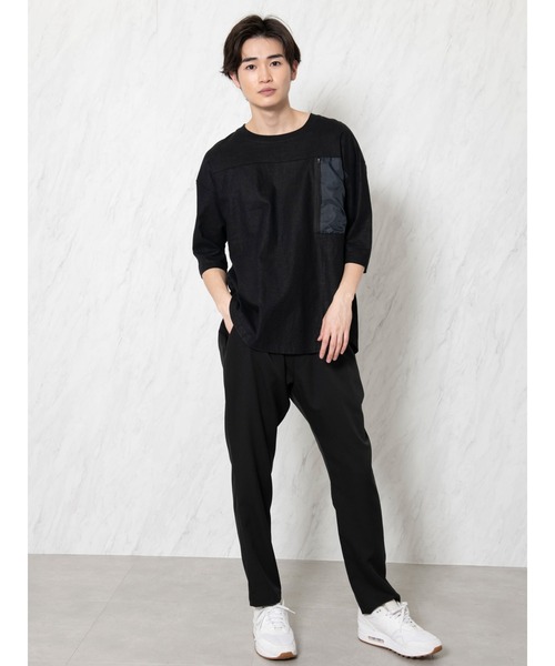 COTORICA（コトリカ）の「7分袖プルオーバーシャツ（シャツ/ブラウス・メンズ・ブラック/オレンジ・MEDIUM/LARGE）」の6枚目の写真