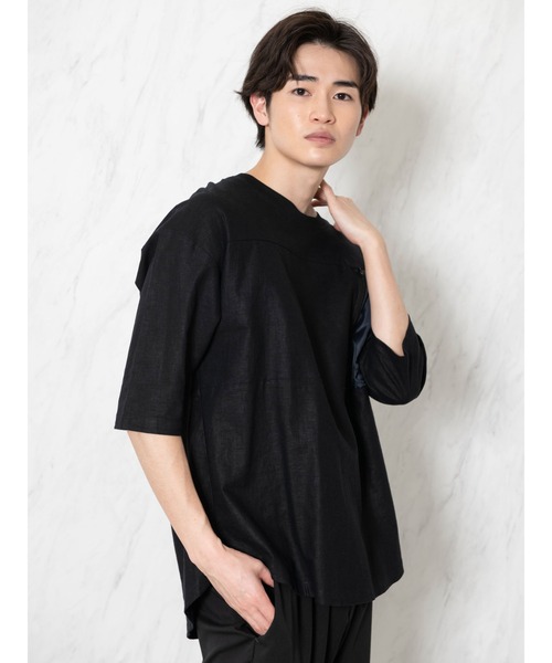 COTORICA（コトリカ）の「7分袖プルオーバーシャツ（シャツ/ブラウス・メンズ・ブラック/オレンジ・MEDIUM/LARGE）」の5枚目の写真