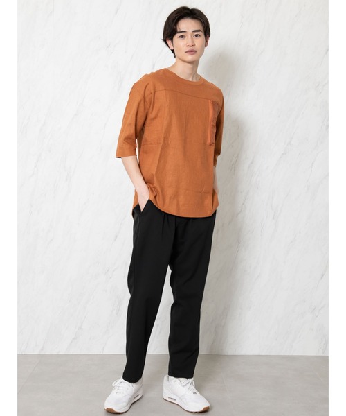 COTORICA（コトリカ）の「7分袖プルオーバーシャツ（シャツ/ブラウス・メンズ・ブラック/オレンジ・MEDIUM/LARGE）」の9枚目の写真