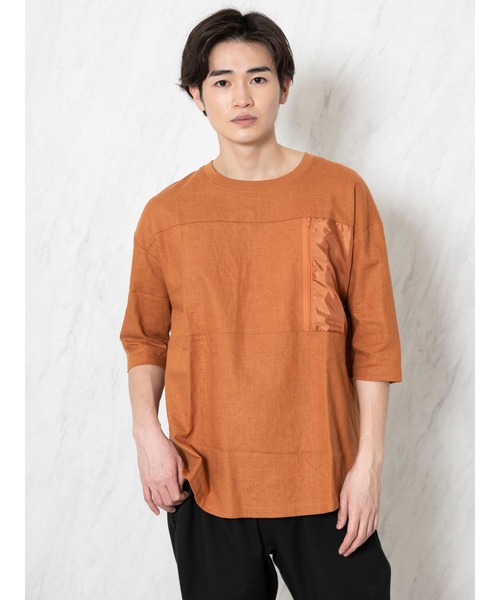 COTORICA（コトリカ）の「7分袖プルオーバーシャツ（シャツ/ブラウス・メンズ・ブラック/オレンジ・MEDIUM/LARGE）」の8枚目の写真