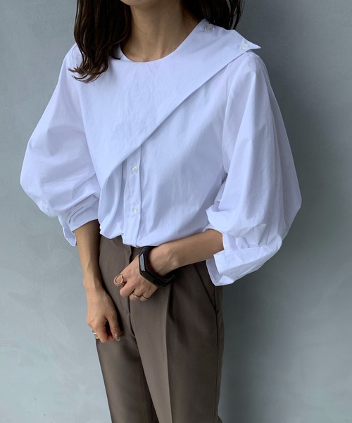 LE MORE(リモア)の「ショルダーボタンブラウス(シャツ/ブラウス・レディース・ホワイト・FREE)」の7枚目の写真