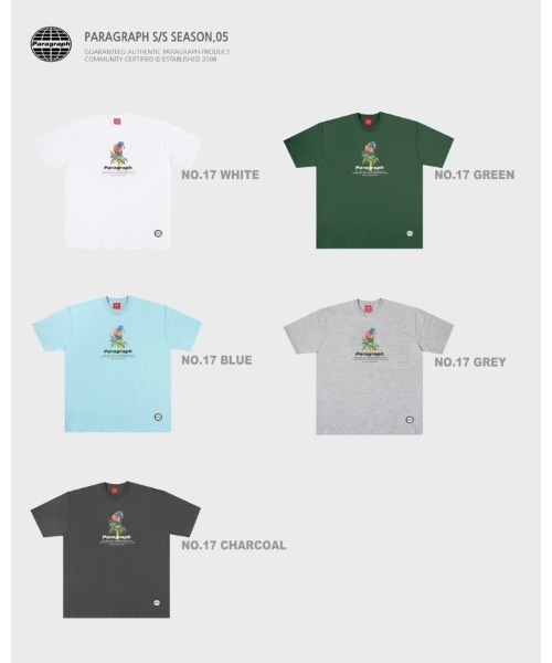 Paragraph(パラグラフ)の「A'GEM/9 × .kom『paragraph/パラグラフ』PARAGRAPH DESIGN TEE パラグラフ デザイン Tシャツ(Tシャツ/カットソー・メンズ・ブルー/グリーン/ホワイト/チャコールグレー・FREE)」の7枚目の写真