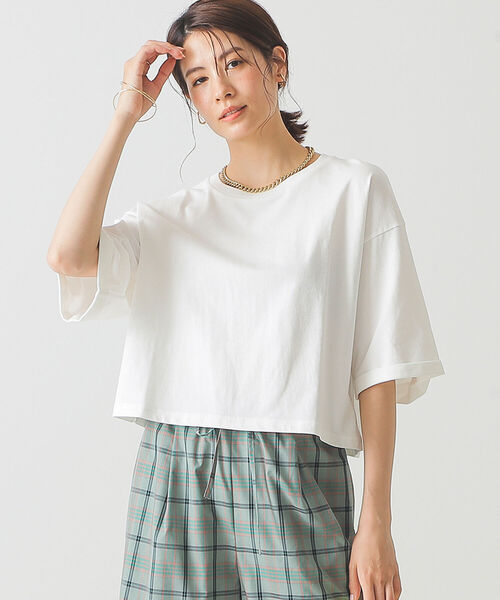 BEAMS LIGHTS（ビームスライツ）の「BEAMS LIGHTS / 天竺 コットン ミニ Tシャツ（Tシャツ/カットソー・レディース・ホワイト/ライトブルー/ブラック・FREE）」の5枚目の写真