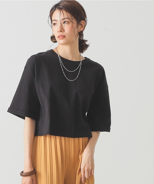 BEAMS LIGHTS（ビームスライツ）の「BEAMS LIGHTS / 天竺 コットン ミニ Tシャツ（Tシャツ/カットソー・レディース・ホワイト/ライトブルー/ブラック・FREE）」の3枚目の写真