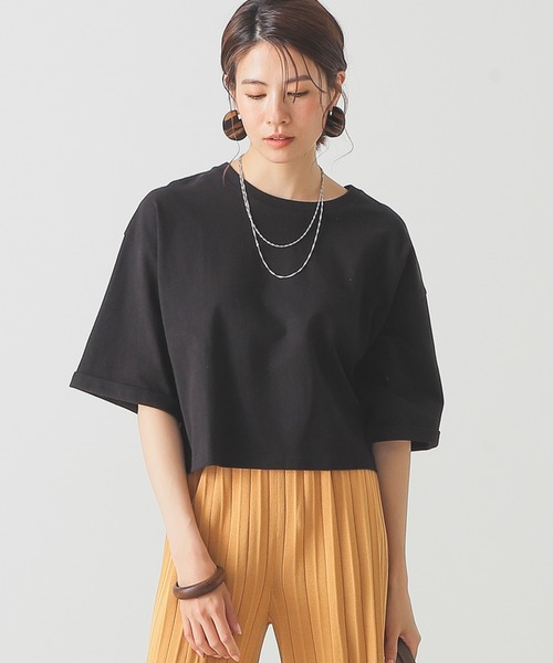 BEAMS LIGHTS（ビームスライツ）の「BEAMS LIGHTS / 天竺 コットン ミニ Tシャツ（Tシャツ/カットソー・レディース・ホワイト/ライトブルー/ブラック・FREE）」の8枚目の写真