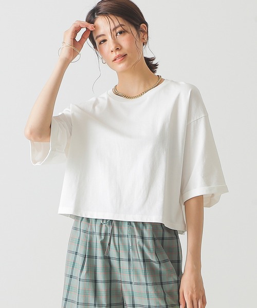 BEAMS LIGHTS（ビームスライツ）の「BEAMS LIGHTS / 天竺 コットン ミニ Tシャツ（Tシャツ/カットソー・レディース・ホワイト/ライトブルー/ブラック・FREE）」の10枚目の写真