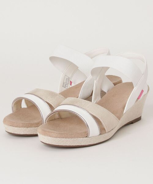 ABC-MART（エービーシーマート）の「ABC SELECT エービーシーセレクト WEDGE SANDAL 5 ウエッジサンダル　５ W2005 WHITE/BEIGE（サンダル・レディース・ホワイト・MEDIUM/LARGE/X-LARGE/SMALL）」の2枚目の写真