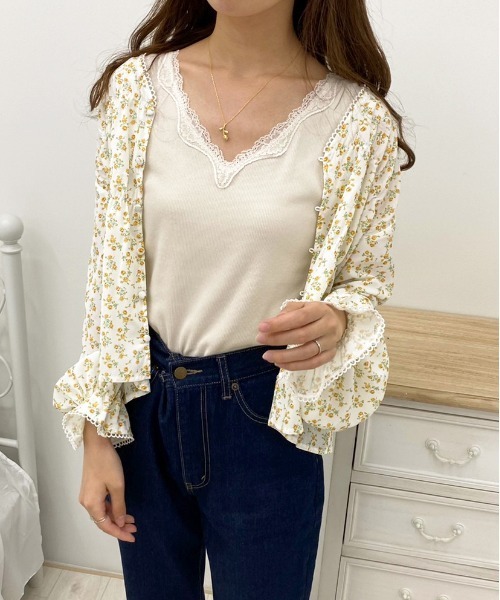 apres jour（アプレジュール）の「リブレースインナー【ZOZOTOWN限定アイテム】（タンクトップ・レディース・アイボリー/ブラック/ピンクベージュ/オフホワイト・X-LARGE/フリー）」の4枚目の写真