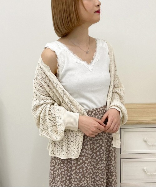 apres jour（アプレジュール）の「リブレースインナー【ZOZOTOWN限定アイテム】（タンクトップ・レディース・アイボリー/ブラック/ピンクベージュ/オフホワイト・X-LARGE/フリー）」の6枚目の写真