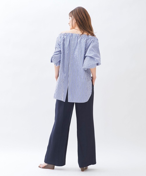 plage（プラージュ）の「ギャザースリーブブラウス◆（シャツ/ブラウス・レディース・ブルー/ブラック/ブラック系その他・FREE）」の12枚目の写真