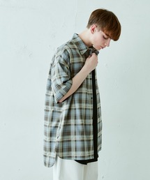 Lui's | 5分袖チェックライトシャツ(シャツ/ブラウス)