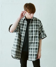 Lui's | 5分袖チェックライトシャツ(シャツ/ブラウス)