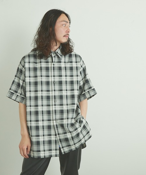 Lui's(ルイス)の「5分袖チェックライトシャツ(シャツ/ブラウス・メンズ・ブラック/グリーン/ブルー・FREE)」の21枚目の写真