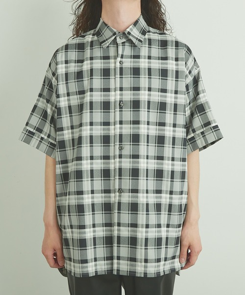 Lui's(ルイス)の「5分袖チェックライトシャツ(シャツ/ブラウス・メンズ・ブラック/グリーン/ブルー・FREE)」の16枚目の写真