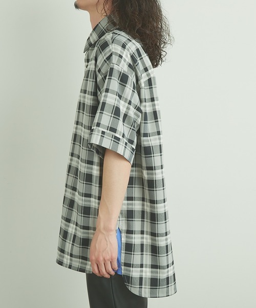 Lui's(ルイス)の「5分袖チェックライトシャツ(シャツ/ブラウス・メンズ・ブラック/グリーン/ブルー・FREE)」の19枚目の写真