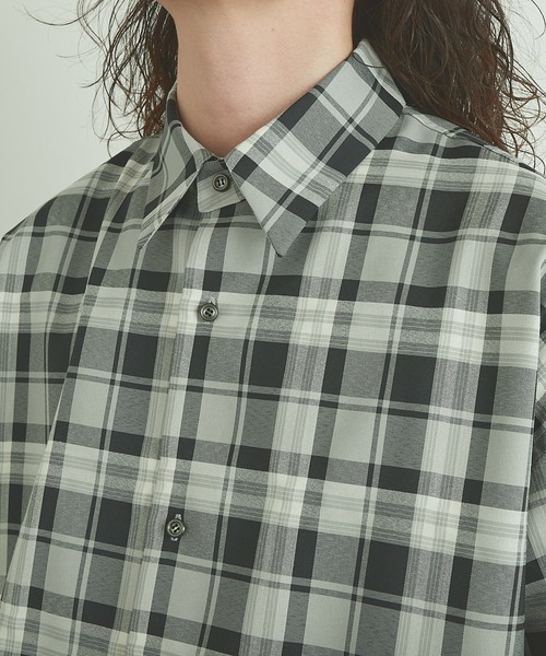 Lui's(ルイス)の「5分袖チェックライトシャツ(シャツ/ブラウス・メンズ・ブラック/グリーン/ブルー・FREE)」の5枚目の写真