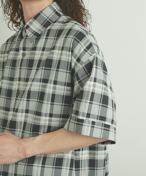 Lui's(ルイス)の「5分袖チェックライトシャツ(シャツ/ブラウス・メンズ・ブラック/グリーン/ブルー・FREE)」の11枚目の写真