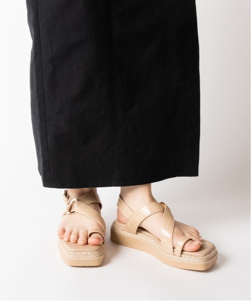 RANDA(ランダ)の「ストレスフリー/ジュート×スタッズトングスポーツサンダル(サンダル・レディース・ブラック/ベージュ/クリーム・LL/S/M/L)」の7枚目の写真