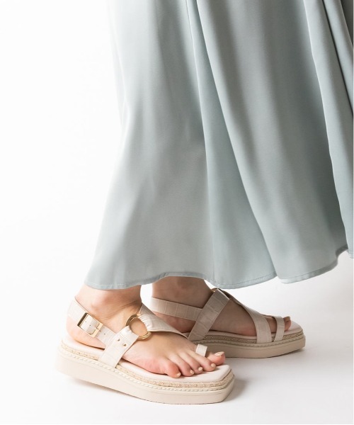 RANDA(ランダ)の「ストレスフリー/ジュート×スタッズトングスポーツサンダル(サンダル・レディース・ブラック/ベージュ/クリーム・LL/S/M/L)」の8枚目の写真