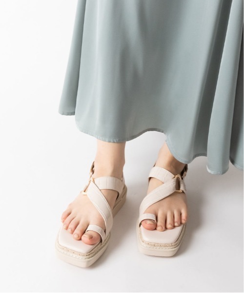 RANDA(ランダ)の「ストレスフリー/ジュート×スタッズトングスポーツサンダル(サンダル・レディース・ブラック/ベージュ/クリーム・LL/S/M/L)」の9枚目の写真