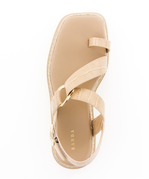 RANDA(ランダ)の「ストレスフリー/ジュート×スタッズトングスポーツサンダル(サンダル・レディース・ブラック/ベージュ/クリーム・LL/S/M/L)」の12枚目の写真