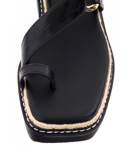 RANDA(ランダ)の「ストレスフリー/ジュート×スタッズトングスポーツサンダル(サンダル・レディース・ブラック/ベージュ/クリーム・LL/S/M/L)」の16枚目の写真