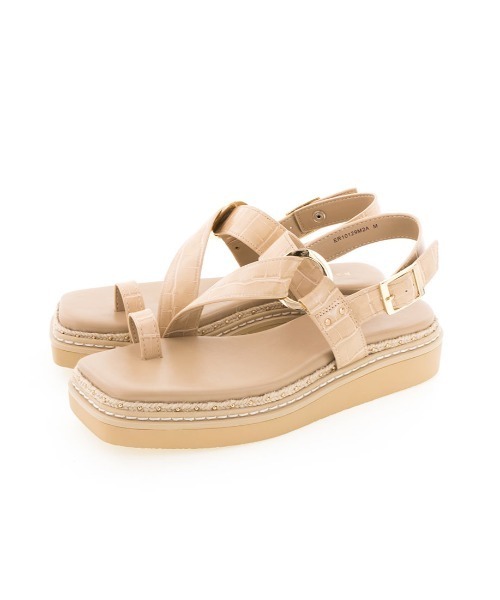 RANDA(ランダ)の「ストレスフリー/ジュート×スタッズトングスポーツサンダル(サンダル・レディース・ブラック/ベージュ/クリーム・LL/S/M/L)」の21枚目の写真