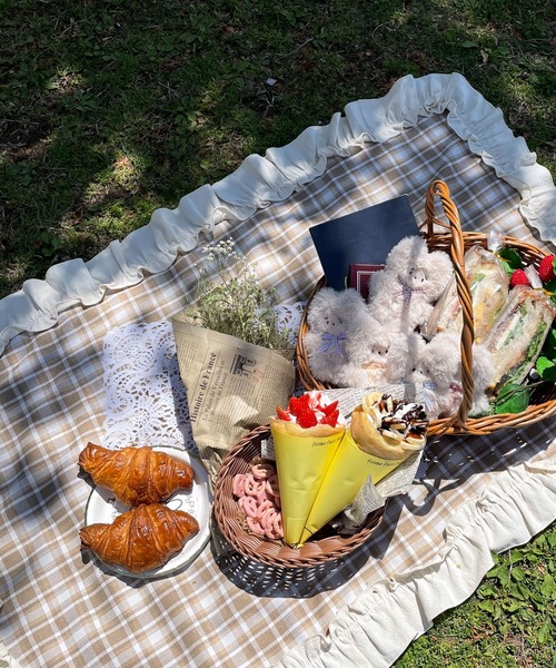 SLURR(スラ―)の「フリルチェッククロス(その他小物・レディース・チェック・FREE)」の1枚目の写真